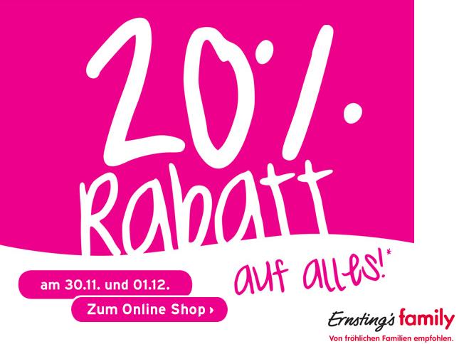 Ernsting's family: 20% auf (fast) ALLES im Online-Shop sowie in den ...