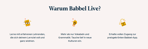 Babbel live Angebot