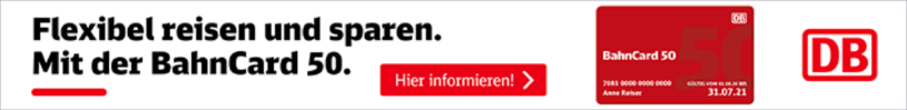 50% mit der BahnCard 50 auf Flexpreis-Tickets