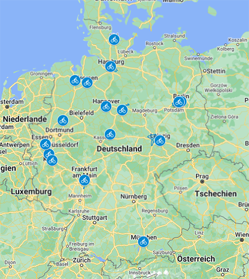 Swapfiets Standorte in Deutschland