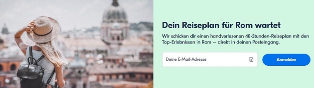 Reiseplan per E-Mail schicken lassen