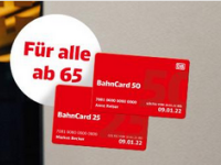 Senioren BahnCard – alle Ü65 fahren bis zu 50% günstiger mit der DB