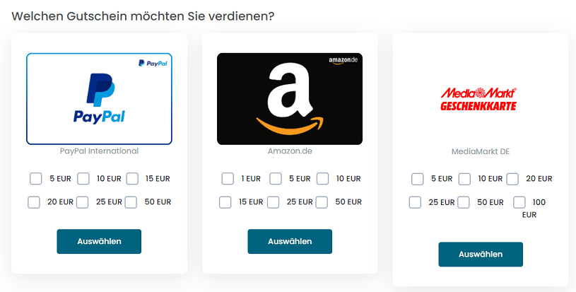Amazon Gutscheine verdienen mit Umfragen