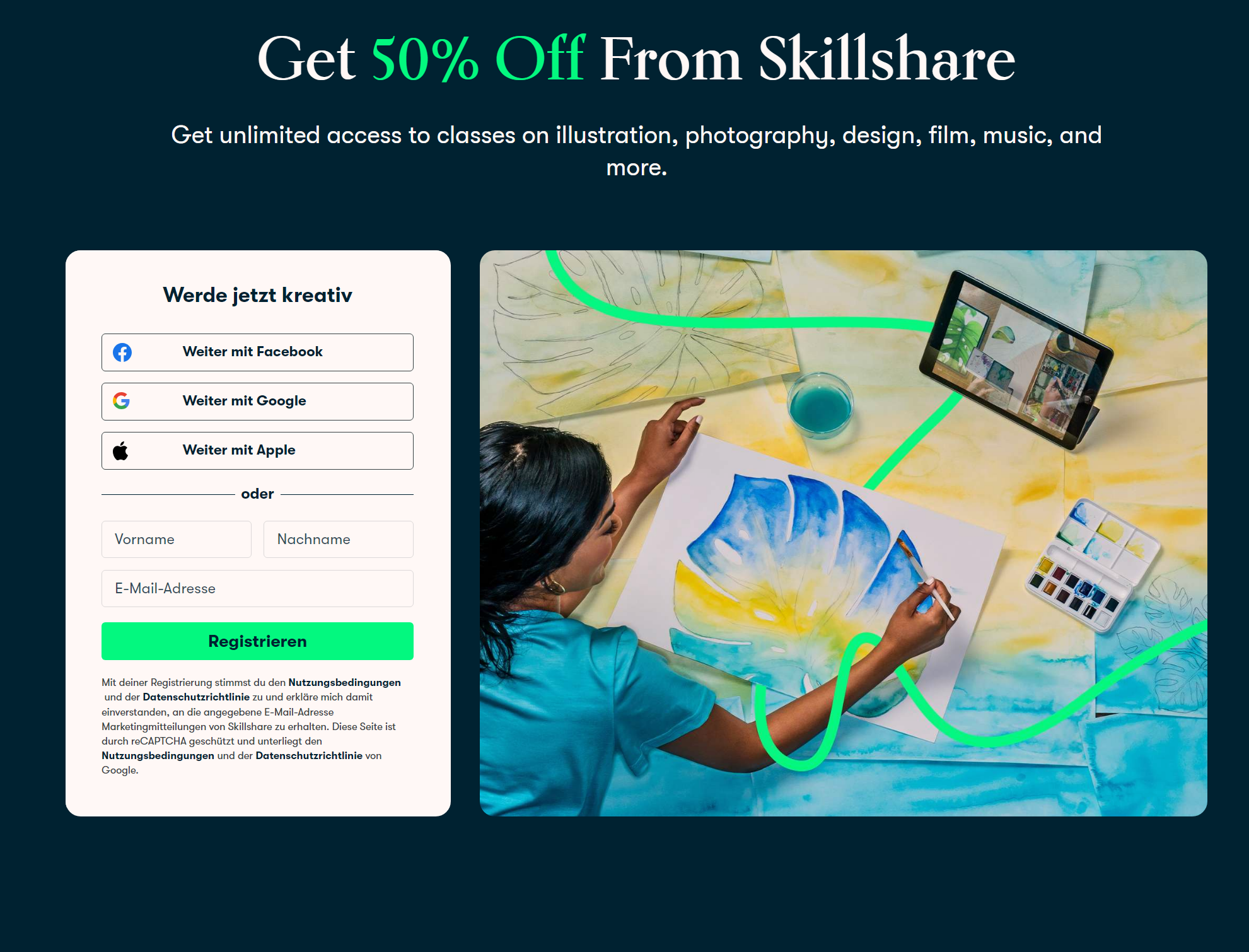 50% Skillshare Gutschein