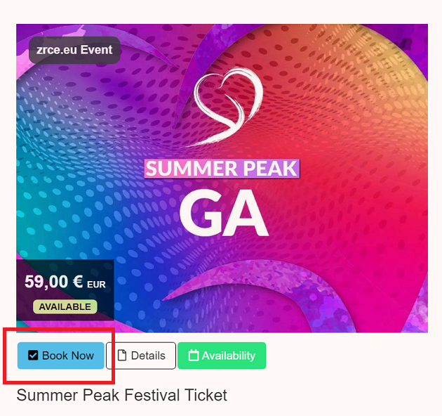 Summer Peak Festival Gutschein "Book Now"