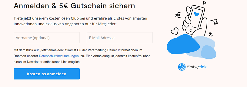 Tink Gutschein Newsletter